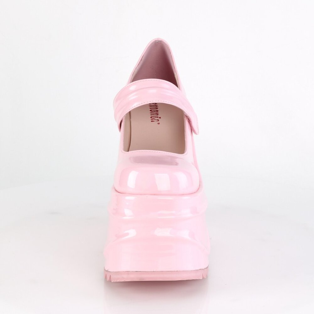 Demonia Wave 32 Baby Pink Platform Mary Janes - Picture 2 of 5